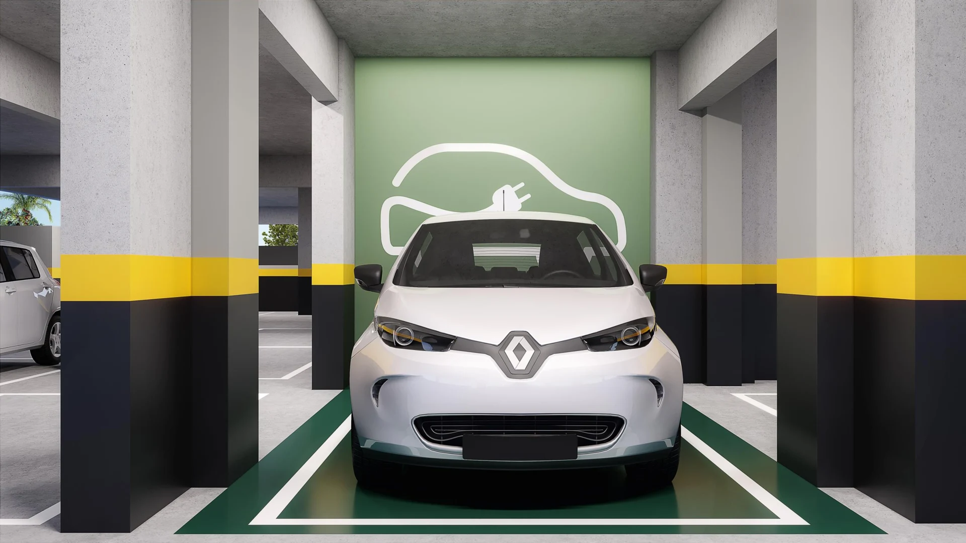 Perspectiva ilustrativa oficial — Vaga para carro elétrico do Sensia Taquaral, da Sensia em Campinas