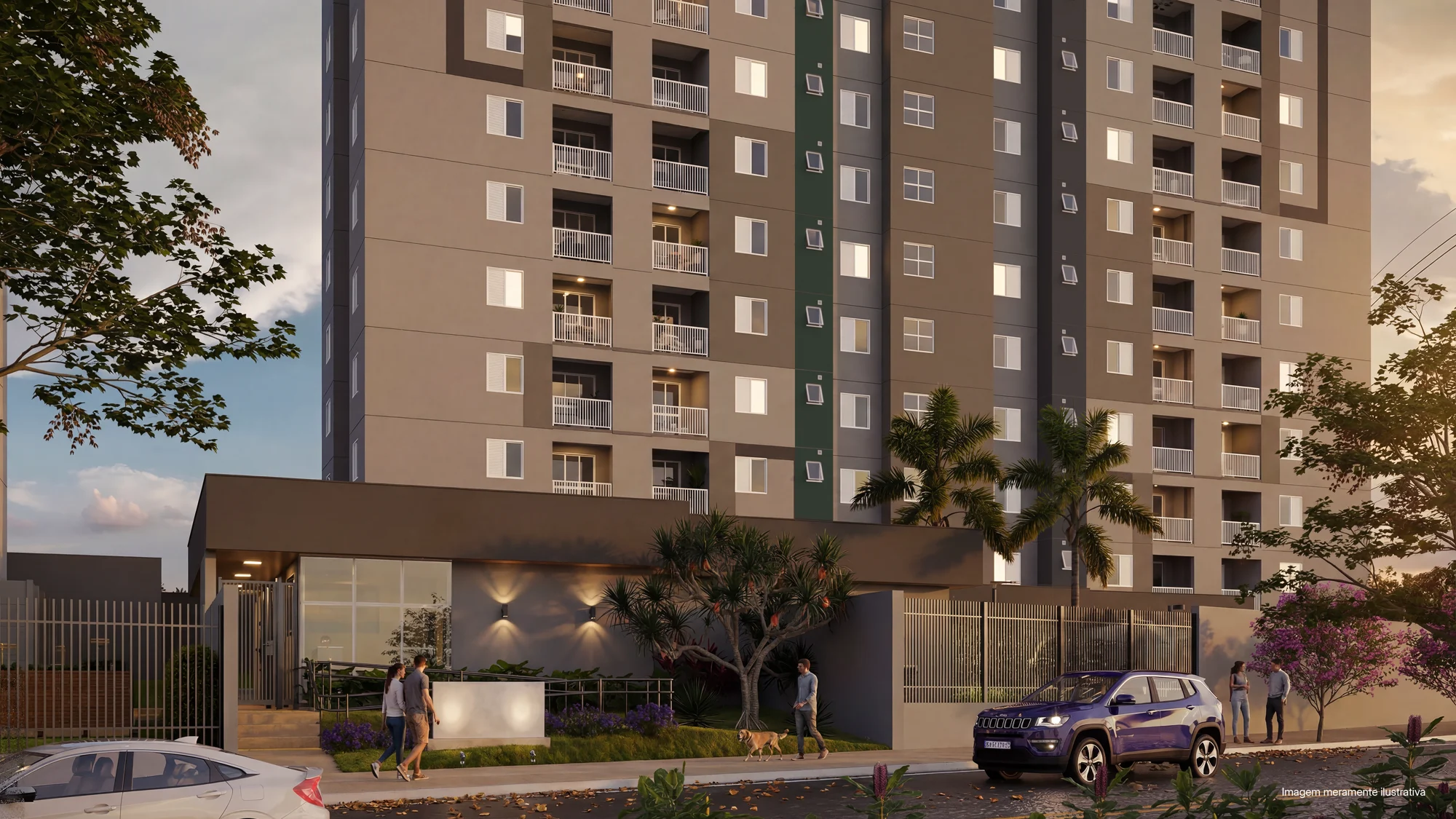 Portaria e acesso de entrada do Residencial Douro em Campinas
