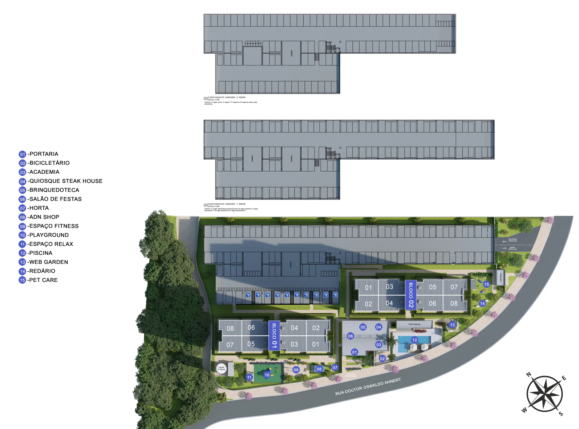 Planta técnica oficial — Implantação geral do Residencial Douro da ADN Construtora, em Campinas