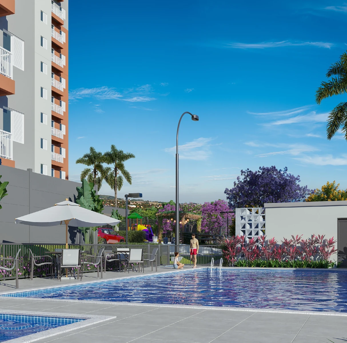 Santorini Residence — perspectiva do empreendimento em Campinas