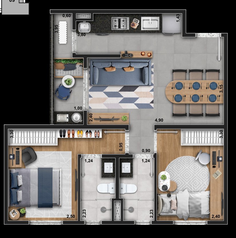 Mansões Residencial — planta (foto 13 de 22) em Campinas