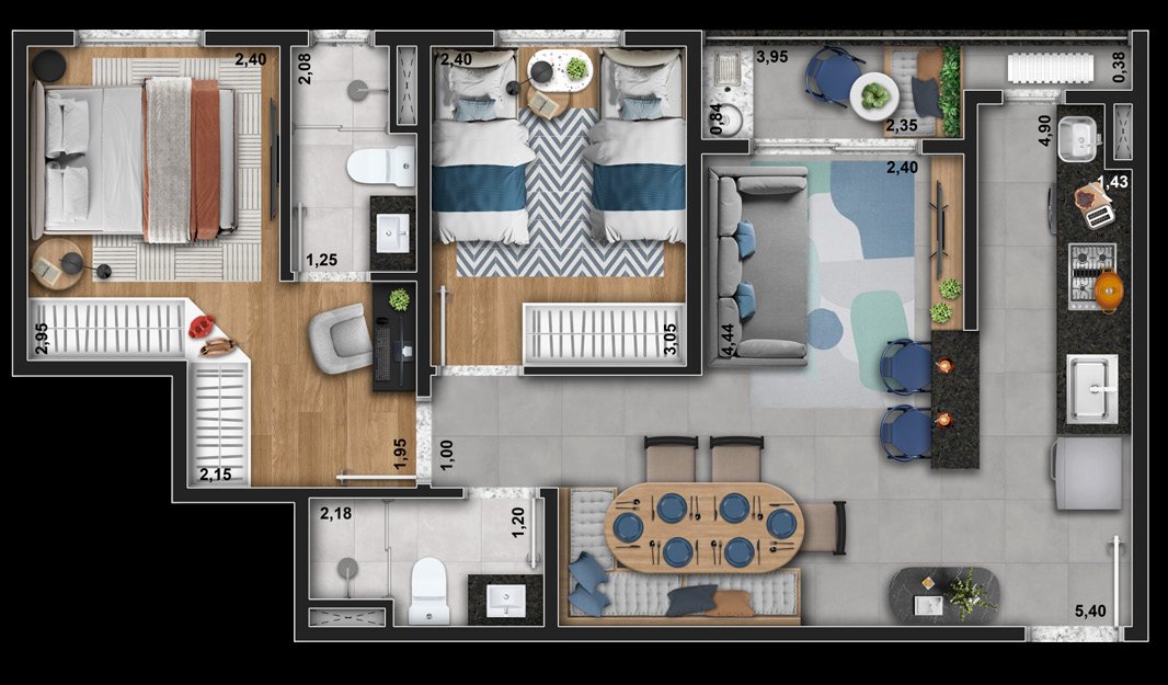 Mansões Residencial — planta (foto 14 de 22) em Campinas