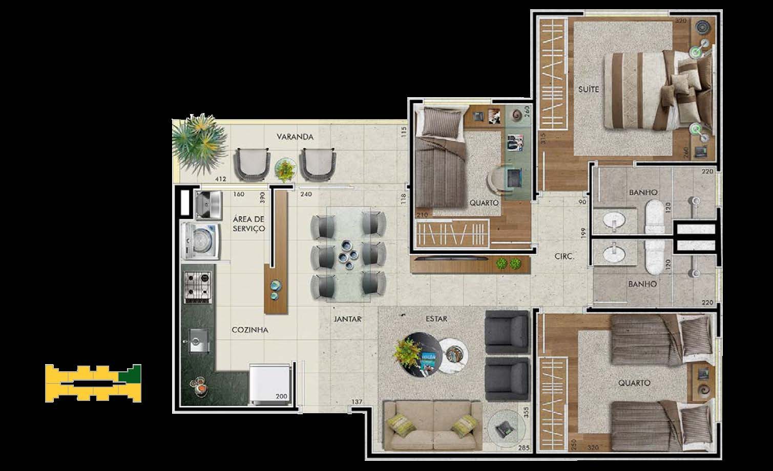 Residencial Sol Maior — planta (foto 2 de 20) em Campinas